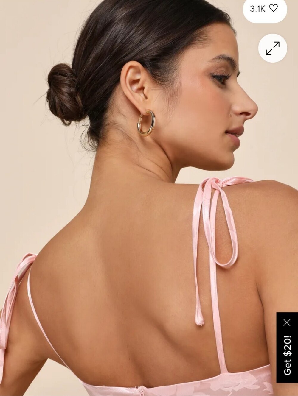 Lulus Womens Ethereal Muse Light Pink Satin Embroidered Midi Slip Dress. Sz S - Picture 6 of 12